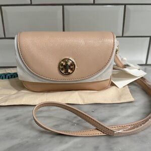 NWT Tory Burch Robinson Crossbody Bag Dark Sahara Shimmery Peach
